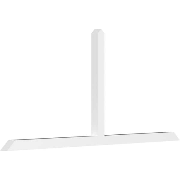 Ekena Millwork Portland Architectural Grade PVC Gable Bracket, 108"W x 49 1/2"H x 4"D x 4"F, 11/12 Pitch GBP108X50X0404POR00 - main